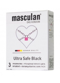 Ультрапрочные презервативы Masculan Ultra Safe Black - 3 шт. - Masculan - купить с доставкой в Новосибирске