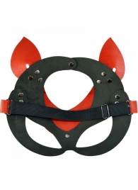 Красно-черная кожаная маска «Кошечка» - Sitabella - купить с доставкой в Новосибирске