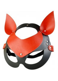 Красно-черная кожаная маска «Кошечка» - Sitabella - купить с доставкой в Новосибирске