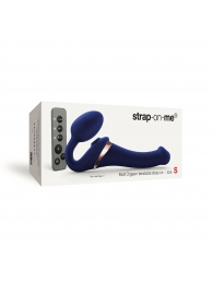 Синий безремневой страпон Multi Orgasm Size S с клиторальной стимуляцией - Strap-on-me - купить с доставкой в Новосибирске