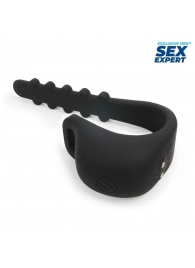Черное эрекционное кольцо с электростимуляцией Sex Expert - Bior toys - купить с доставкой #SOTBIT_REGIONS_UF_V_REGION_NAME#