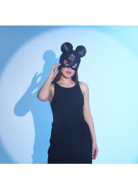 Пикантная черная маска «Озорная мышка» с заклепками - Сима-Ленд - купить с доставкой в Новосибирске