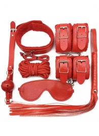 Большой БДСМ-набор из 7 предметов в красном цвете - Eroticon - купить с доставкой в Новосибирске