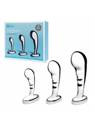 Набор из 3 стальных стимуляторов простаты Stainless Steel P-spot Training Set - b-Vibe - в Новосибирске купить с доставкой