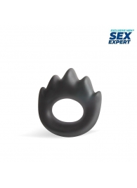 Черное эрекционное кольцо в форме пламени - Sex Expert - в Новосибирске купить с доставкой