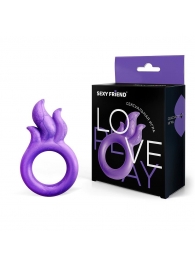 Фиолетовое эрекционное кольцо с язычками пламени - Bior toys - в Новосибирске купить с доставкой