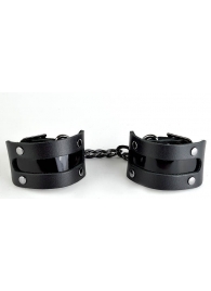 Чёрные наручники с вставкой «Пятница» - Sitabella - купить с доставкой в Новосибирске