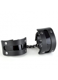 Чёрные наручники с вставкой «Пятница» - Sitabella - купить с доставкой в Новосибирске