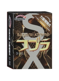 Суженные к основанию презервативы Sagami Xtreme COBRA - 3 шт. - Sagami - купить с доставкой в Новосибирске