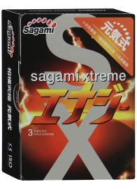 Презервативы Sagami Xtreme ENERGY с ароматом энергетика - 3 шт. - Sagami - купить с доставкой в Новосибирске
