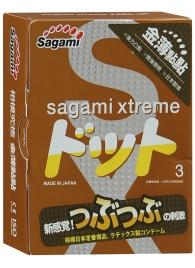 Презервативы Sagami Xtreme FEEL UP с точечной текстурой и линиями прилегания - 3 шт. - Sagami - купить с доставкой в Новосибирске
