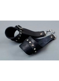 Чёрные кожаные наручники для подвешивания - Подиум - купить с доставкой в Новосибирске
