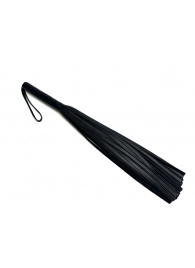 Черная многохвостовая плеть из мягкой кожи - 57 см. - БДСМ Арсенал - купить с доставкой в Новосибирске