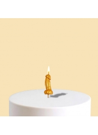 Золотистая свеча для торта в виде фаллоса - 4,5 см. - Сима-Ленд - купить с доставкой в Новосибирске