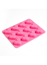 Ярко-розовая силиконовая форма для льда с фаллосами - Сима-Ленд - купить с доставкой в Новосибирске
