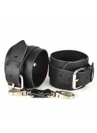 Черные кожаные наручники с пряжками IDEAL - Sitabella - купить с доставкой в Новосибирске