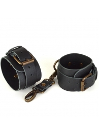 Черные кожаные наручники IDEAL - Sitabella - купить с доставкой в Новосибирске