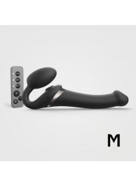 Черный безремневой страпон Multi Orgasm Size M с клиторальной стимуляцией - Strap-on-me - купить с доставкой в Новосибирске