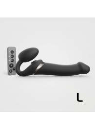 Черный безремневой страпон Multi Orgasm Size L с клиторальной стимуляцией - Strap-on-me - купить с доставкой в Новосибирске