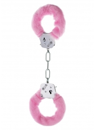 Розовые меховые наручники с ключами - Toy Joy - купить с доставкой в Новосибирске