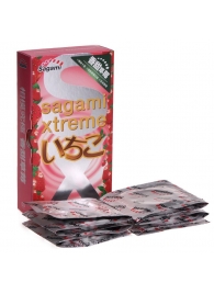 Презервативы Sagami Xtreme Strawberry c ароматом клубники - 10 шт. - Sagami - купить с доставкой в Новосибирске
