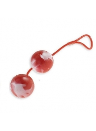Вагинальные шарики красно-белые со смещенным центром тяжести Duoballs - Seven Creations