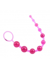 Розовая анальная цепочка с колечком Sassy Anal Beads - 26,7 см. - Chisa