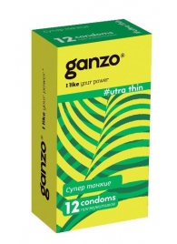 Ультратонкие презервативы Ganzo Ultra thin - 12 шт. - Ganzo - купить с доставкой в Новосибирске