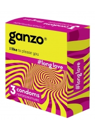 Презервативы с анестетиком для продления удовольствия Ganzo Long Love - 3 шт. - Ganzo - купить с доставкой в Новосибирске
