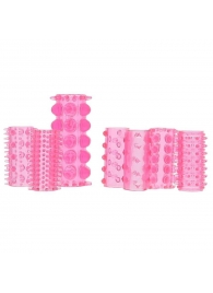 Набор из 7 розовых насадок на пенис ONE-A-DAY PENIS SLEEVES PINK - Seven Creations - в Новосибирске купить с доставкой
