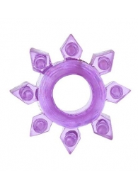 Фиолетовое гелевое эрекционное кольцо-звезда - Toyfa Basic - в Новосибирске купить с доставкой