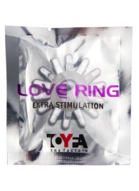 Прозрачное гелевое эрекционное кольцо с шипиками - Toyfa Basic - в Новосибирске купить с доставкой