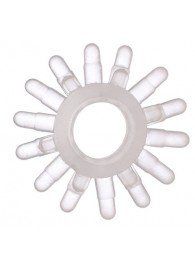 Прозрачное гелевое эрекционное кольцо с шипиками - Toyfa Basic - в Новосибирске купить с доставкой