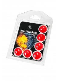 Набор из 6 шариков с массажным маслом Brazilian Balls с охлаждающим и разогревающим эффектом - Secret Play - купить с доставкой в Новосибирске