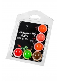 Набор из 6 шариков с ароматизированными массажными маслами Brazilian Balls - Secret Play - купить с доставкой в Новосибирске