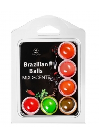 Набор из 6 шариков с ароматизированными массажными маслами Brazilian Balls - Secret Play - купить с доставкой в Новосибирске