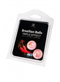 Набор из 2 шариков с массажным маслом Brazilian Balls с тройным эффектом - Secret Play - купить с доставкой в Новосибирске