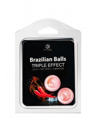 Набор из 2 шариков с массажным маслом Brazilian Balls с тройным эффектом - Secret Play - купить с доставкой в Новосибирске