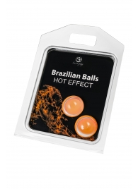 Набор из 2 шариков с массажным маслом Brazilian Balls с разогревающим эффектом - Secret Play - купить с доставкой в Новосибирске