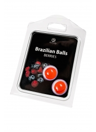 Набор из 2 шариков с массажным маслом Brazilian Balls с ароматом ягод - Secret Play - купить с доставкой в Новосибирске