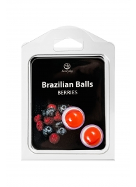 Набор из 2 шариков с массажным маслом Brazilian Balls с ароматом ягод - Secret Play - купить с доставкой в Новосибирске