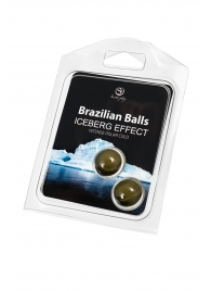 Набор из 2 шариков с массажным маслом Brazilian Balls с ледяным эффектом - Secret Play - купить с доставкой в Новосибирске