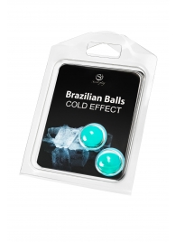 Набор из 2 шариков с массажным маслом Brazilian Balls с охлаждающим эффектом - Secret Play - купить с доставкой в Новосибирске