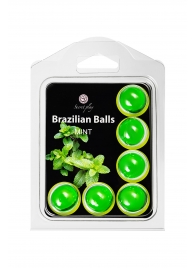 Набор из 6 шариков с массажным маслом Brazilian Balls с ароматом мяты - Secret Play - купить с доставкой в Новосибирске