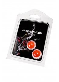 Набор из 2 шариков с массажным маслом Brazilian Balls с ароматом вишни - Secret Play - купить с доставкой в Новосибирске