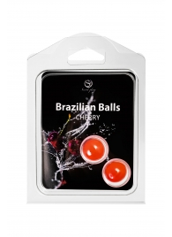 Набор из 2 шариков с массажным маслом Brazilian Balls с ароматом вишни - Secret Play - купить с доставкой в Новосибирске