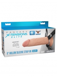 Полый страпон на ремнях 6’’ Hollow Silicone Strap-on - Pipedream - купить с доставкой в Новосибирске