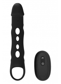 Черная насадка-удлинитель Vibrating Extender With Remote с вибрацией - Dream Toys - в Новосибирске купить с доставкой