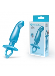 Голубая анальная пробка для массажа простаты Hither Silicone Prostate Plug - 14,3 см. - b-Vibe - в Новосибирске купить с доставкой