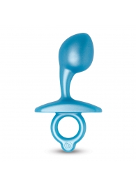 Голубая анальная пробка для массажа простаты Bulb Silicone Prostate Plug - 10,7 см. - b-Vibe - в Новосибирске купить с доставкой